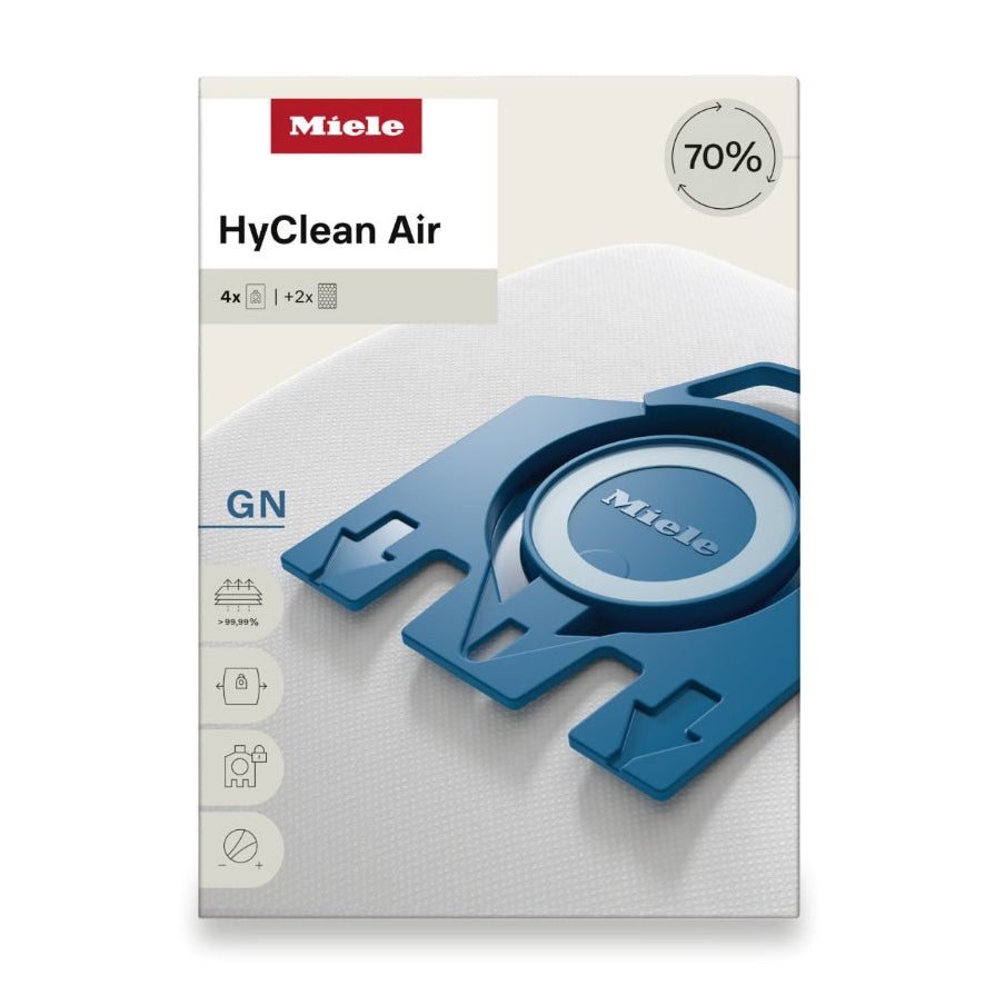 Miele HyClean Air GN Bags product packaging on a white background