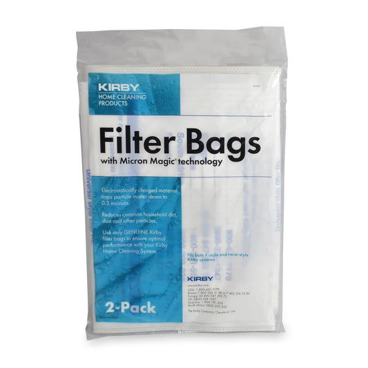 Package of 2 Kirby vacuum filter bags with Micron Magic technology