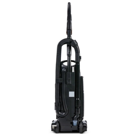 Black vacuum cleaner on a white background