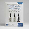 Package of vacuum bags on grey background